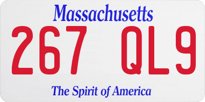 MA license plate 267QL9