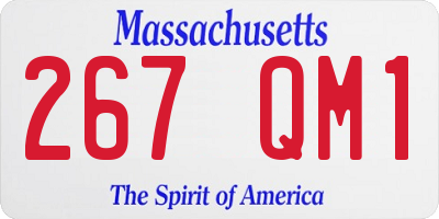 MA license plate 267QM1