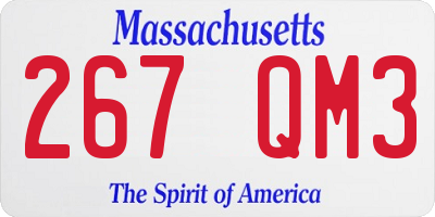 MA license plate 267QM3