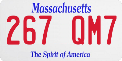 MA license plate 267QM7