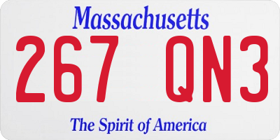 MA license plate 267QN3