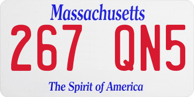 MA license plate 267QN5