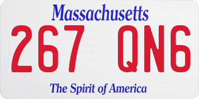 MA license plate 267QN6