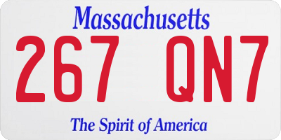 MA license plate 267QN7
