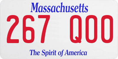 MA license plate 267QO0