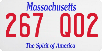 MA license plate 267QO2