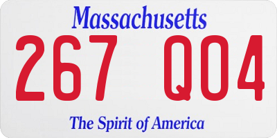 MA license plate 267QO4