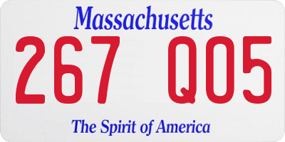 MA license plate 267QO5