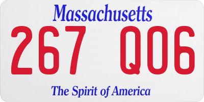 MA license plate 267QO6