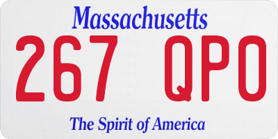 MA license plate 267QP0