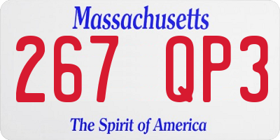 MA license plate 267QP3