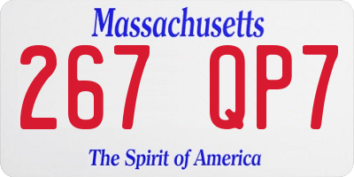 MA license plate 267QP7