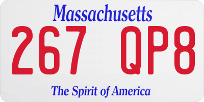 MA license plate 267QP8