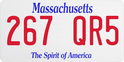 MA license plate 267QR5