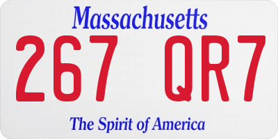 MA license plate 267QR7