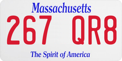 MA license plate 267QR8