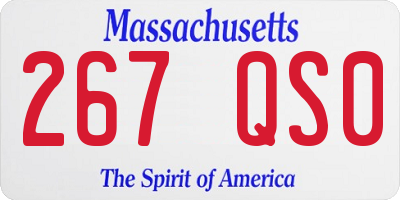 MA license plate 267QS0
