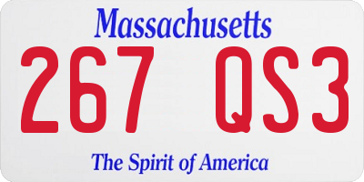 MA license plate 267QS3