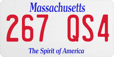 MA license plate 267QS4