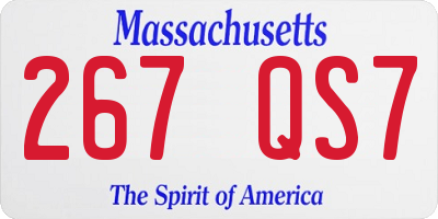 MA license plate 267QS7