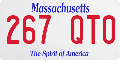 MA license plate 267QT0