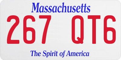 MA license plate 267QT6