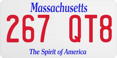 MA license plate 267QT8