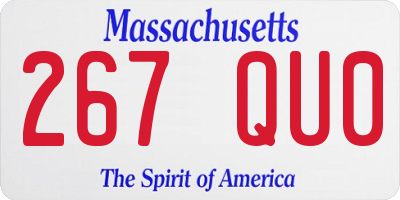 MA license plate 267QU0
