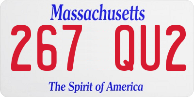 MA license plate 267QU2