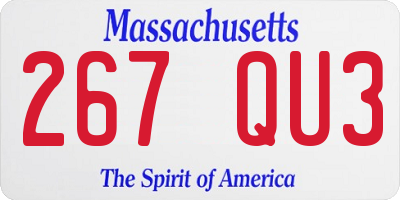 MA license plate 267QU3