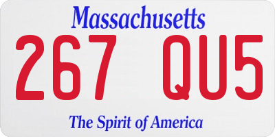 MA license plate 267QU5