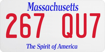 MA license plate 267QU7