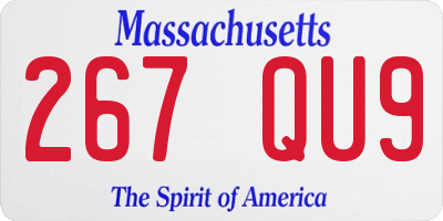 MA license plate 267QU9