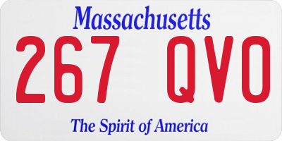 MA license plate 267QV0