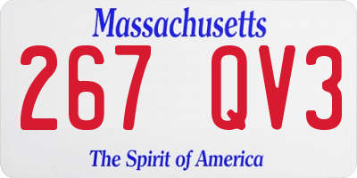 MA license plate 267QV3