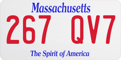 MA license plate 267QV7