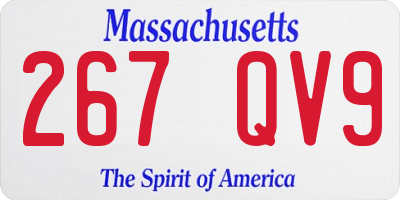 MA license plate 267QV9
