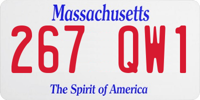 MA license plate 267QW1