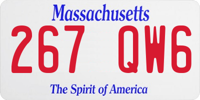 MA license plate 267QW6