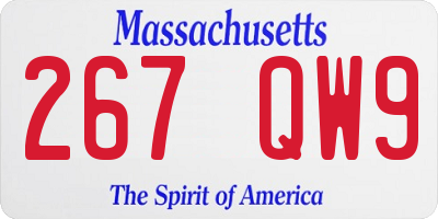 MA license plate 267QW9