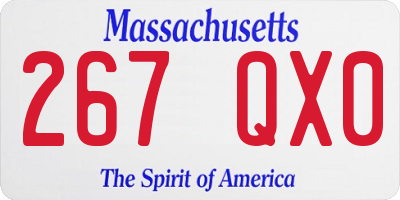 MA license plate 267QX0