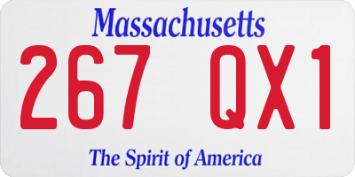 MA license plate 267QX1