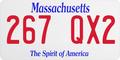 MA license plate 267QX2