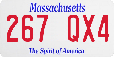 MA license plate 267QX4