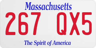 MA license plate 267QX5