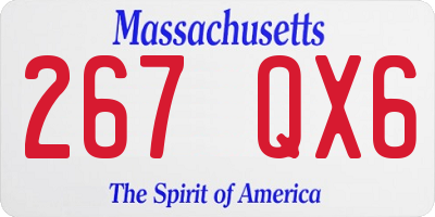 MA license plate 267QX6