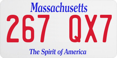 MA license plate 267QX7