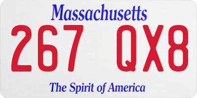 MA license plate 267QX8