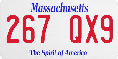 MA license plate 267QX9