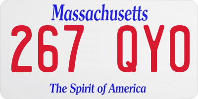 MA license plate 267QY0